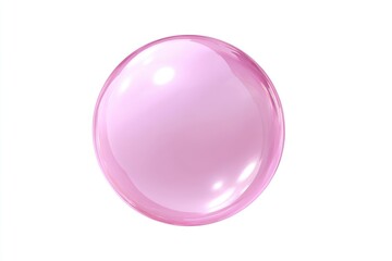Pink, glossy sphere on white