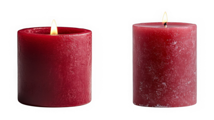 red candles isolated on white background