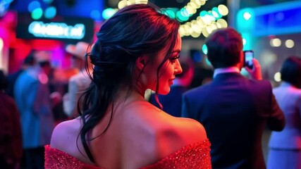 Enjoy the allure of a lively celebration. This footage captures the essence of nightlife and social gatherings. Perfect for event promotion and artistic projects. Generative AI