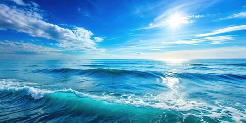 Calm blue ocean waves on a sunny day