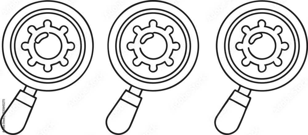 Poster magnifying glass icon search zoom find navigation ui app website vector