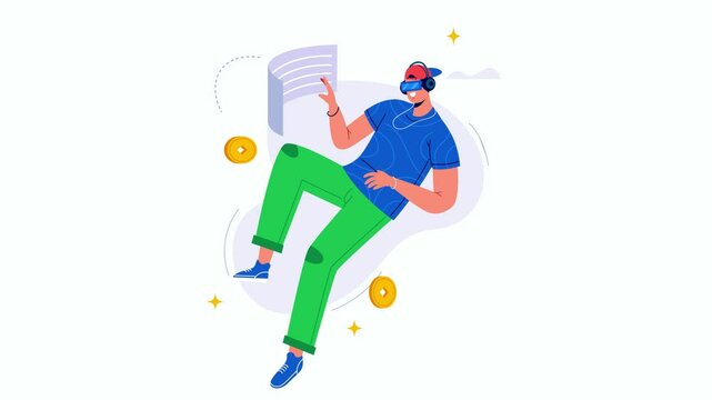 Hand-Drawn Flat Design Metaverse Illustration &ndash; VR, Reality & Immersive Tech Concept