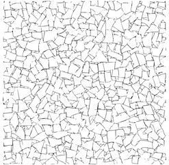 Mosaic pattern of broken tiles, texture background for architecture and interior design, landscape elements, vector illustration, cad material, line art drawing, seamless wall art.
