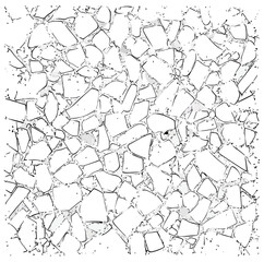 Concrete vector, mosaic pattern of broken tiles, interior background texture, cad pattern line art, vector illustration, architectural design, seamless floor texture, construction surface.