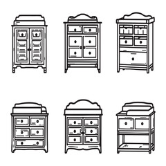 Simple line art of baby changing table design