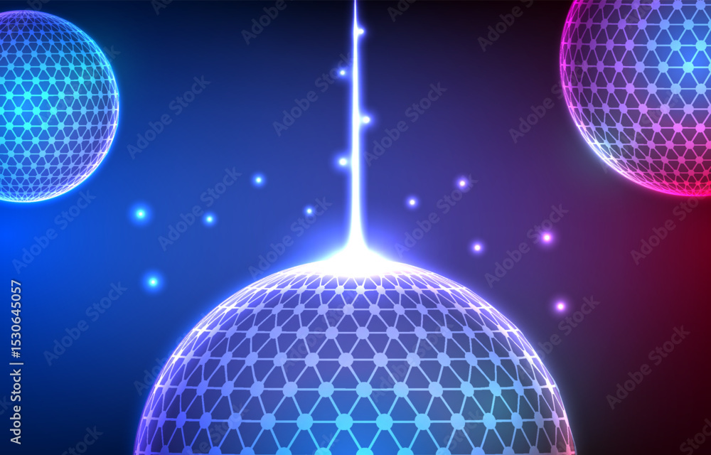 Poster digital technology background. network futuristic online data cyber system wireless wifi machine lea