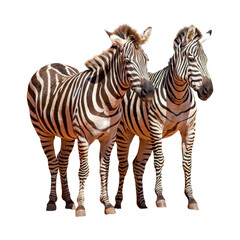 Zebra family isolated on white background