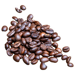 Coffee beans isolated on white background.