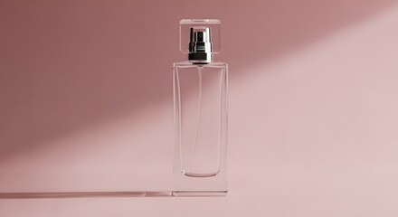 Elegant Empty Perfume Bottle Mockup  Clean Minimalist Design for Branding and Packaging