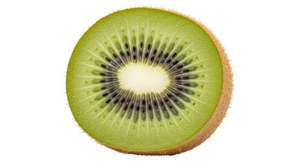 Isolated Slice of Fresh Kiwi Fruit