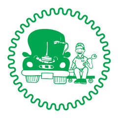 Green car vector Car Mechanic Automotive repair illustration