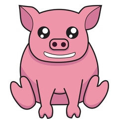 pinky cute pig illustration clipart