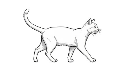 Isolated Cat Sketch