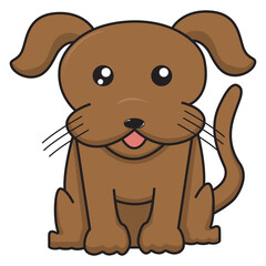 little brown dog clipart illustration