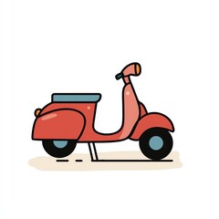 Obraz premium Classic Red Scooter Illustration, Simple Vector Art Design. Perfect for websites, apps, or branding projects.