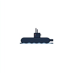 Fototapeta premium Undersea Vessel A Sleek Submarine Icon Design, Vector Art in Flat Color Palette. Clean and modern aesthetic.