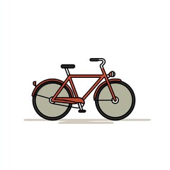 Obraz premium Classic Red Bicycle Illustration Vector Art Design. Flat Colors, Simple Lines, Clean Aesthetic. Perfect for Branding or Web Use.