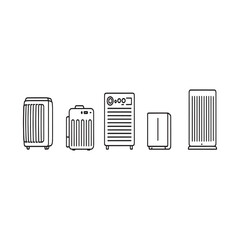 Sketch style vector image of household air purifier unit