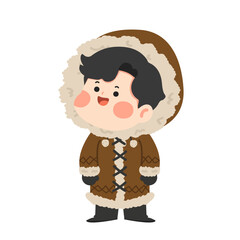 Illustration of Man Wearing Winter Parka