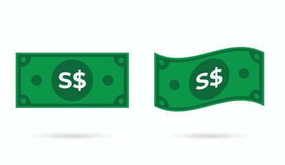 Singapore Dollar money flat and flowing style