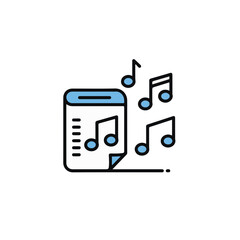 Fototapeta premium A digital illustration of a musical notes and a notepad on white background.