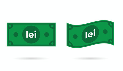 Romania Leu money flat and flowing style