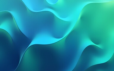 3D abstract design generative ai image based on blue and green gradients with soft geometric elements, reflecting technology and health. High quality