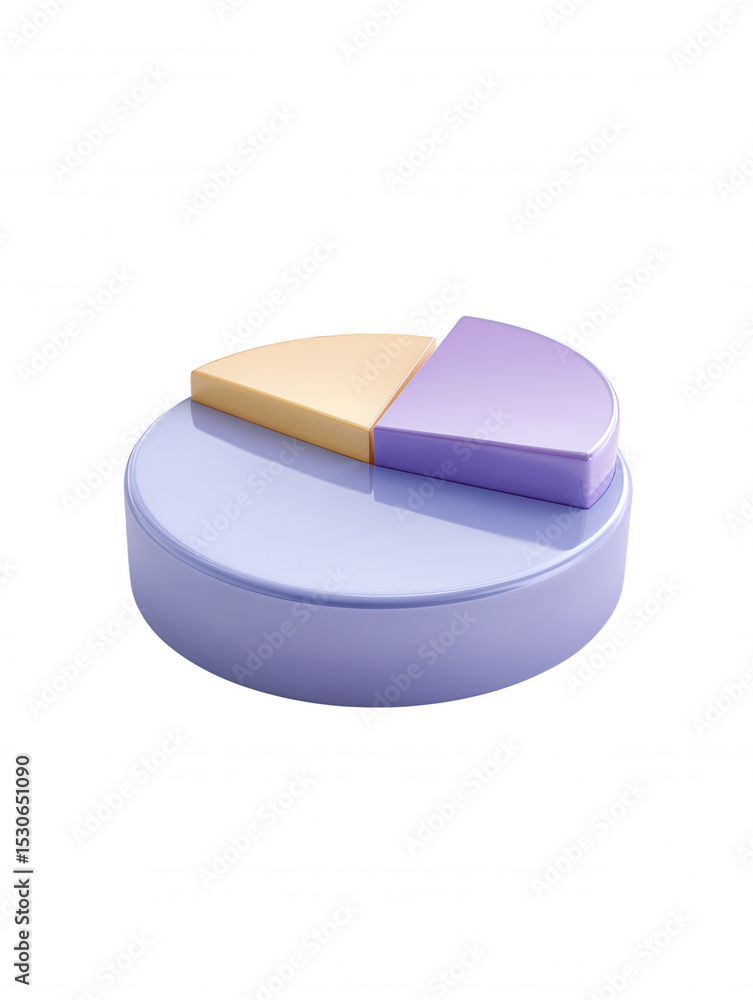 Poster a simple 3d pie chart in pastel colors displays financial data representation for market share stati
