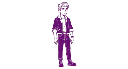 Isolated Fashionable Man Cartoon
