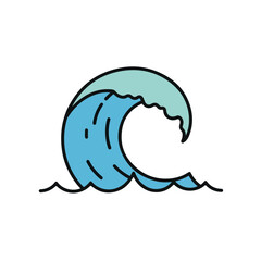 A vibrant illustration of a stylized ocean wave, capturing the essence of the sea.