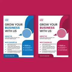 Corporate Business Flyer Template with Modern Layout and Bold Typography – Blue and Red Variations