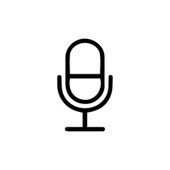 Microphone Icon: A minimalist, modern illustration of a microphone, perfect for digital content, podcasts, and audio-related projects.
