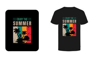 Trendy Summer T-Shirt Design – Beach and Sunshine Theme. 