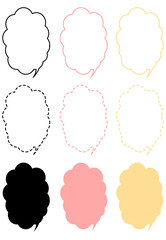 雲型のシンプルな吹き出しセット