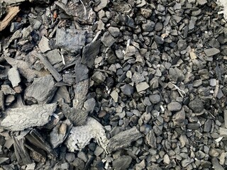 pile of charcoal texture for fire fuel