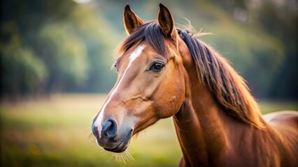 Obraz premium Equine gaze in serene environment