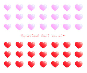 シンメトリーハートアイコンセット2