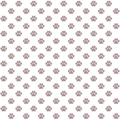 Cute cat, dog or puppy paw print seamless pattern.Animal, zoo or pet wallpaper.Surface for textile.Decoration ornament for fabric or cloth..Modern backdrop.Cute wrapping paper.Vector illustration.