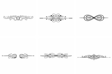 Obraz premium Collection of classic decorative page dividers – vector calligraphic ornaments