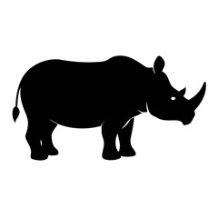  black Rahino  silhouette Vector 