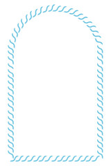 Abstract blue lines frame with blank frame. Illustration, event, stamp design, hand drawn on transparent background.