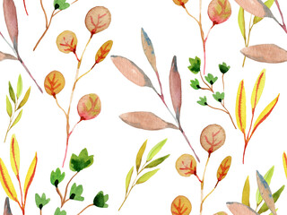 seamless pattern with autumn leaves