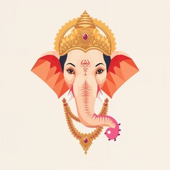 Ornate Ganesha with Decorated Trunk