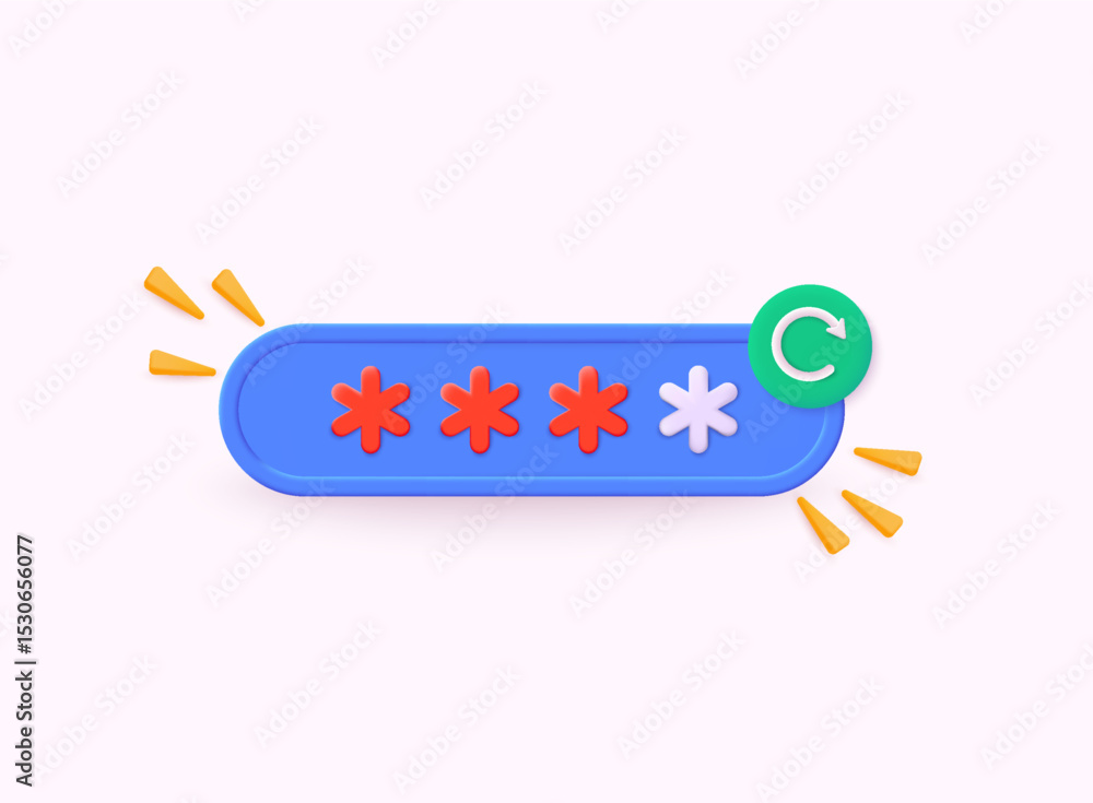Poster password reset illustration. getting a new username and password for an account. information protect