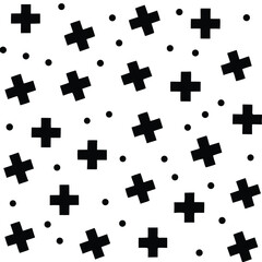 White background with scattered green plus signs