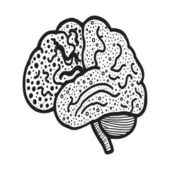 Abstract human brain outline vector for science projects
