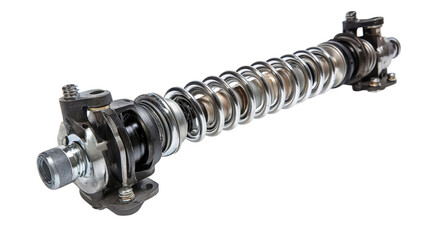 Shock absorber and suspension spring, automotive part Transparent background, PNG