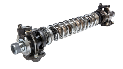 Shock absorber and suspension spring, automotive part Transparent background, PNG