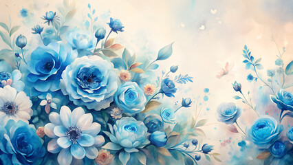 Elegant Blue Floral Pattern Background Design