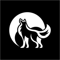  wolf, Wild predator animals logo design, wolf, fox, and jackal icon vector.